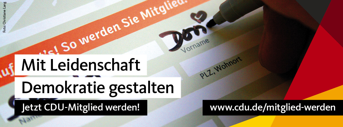 Foto: Mitglied werden, Copyright: CDU Deutschlands, Christiane Lang